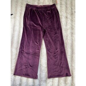 Lark + Grey Maternity Burgundy velvet Sweat Pants ,Size XL